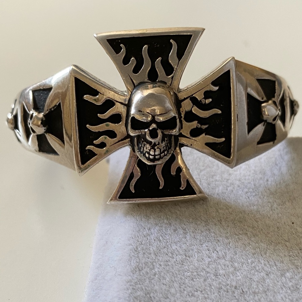 925 Silver bangle skull bracelet skulls 925 sterling